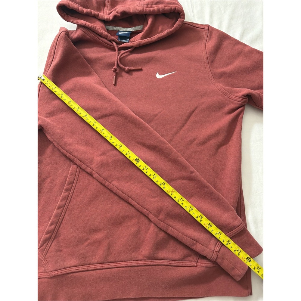 Nike Pullover Hoodie Maroon Red Embroidered Swoosh Cotton Blend Size Large Gym - Picture 9 of 16